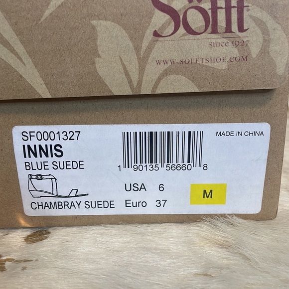 New - Sofft - Innis Women's Wedge Shoes - Blue Suede - Size 6M - Picture 8 of 8